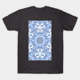 Periwinkle Blue Textured Boho Hex Pattern T-Shirt